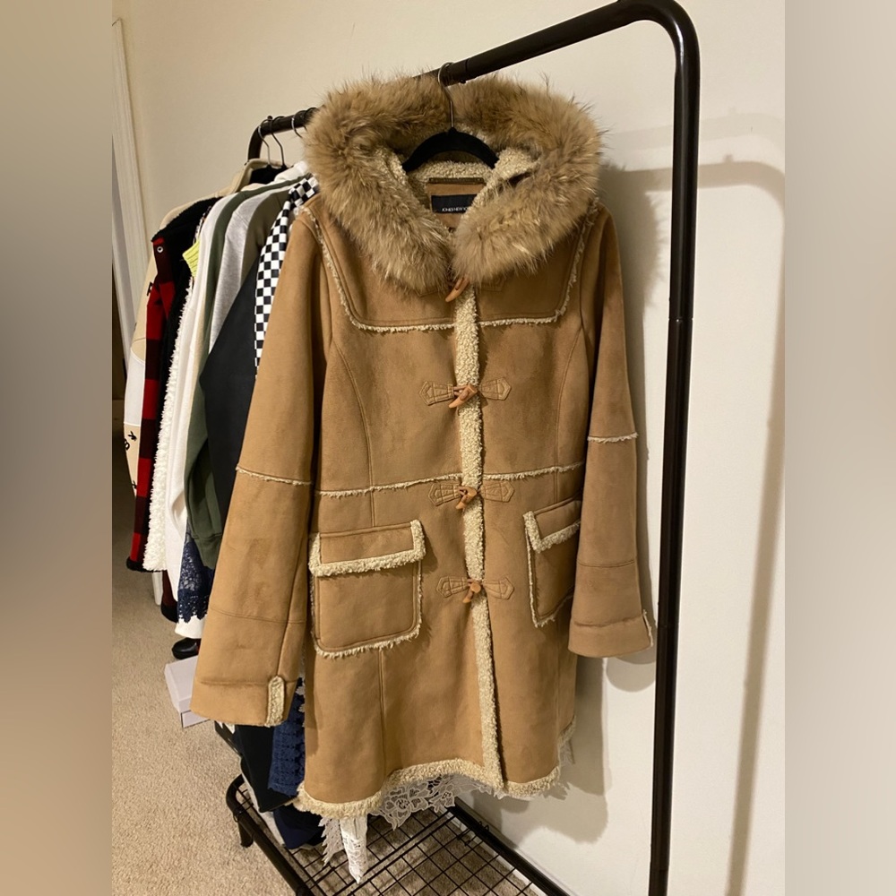 JONES OF NEW YORK SUEDE/FUR JACKET